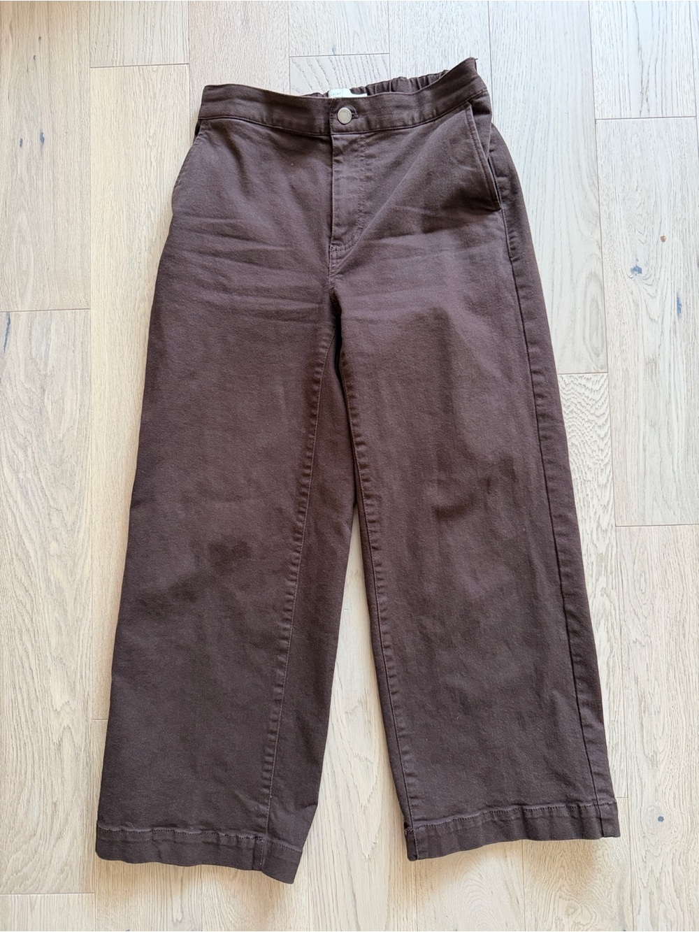 OAK + FORT Dark Brown Wide-Leg Women's Pants